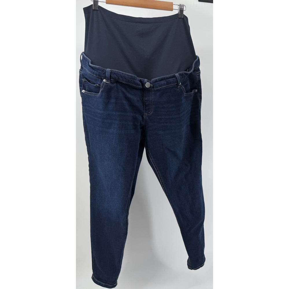 Time & Tru Maternity Jeans XXL 20 Dark Wash Skinny Stretch Over Belly Casual
